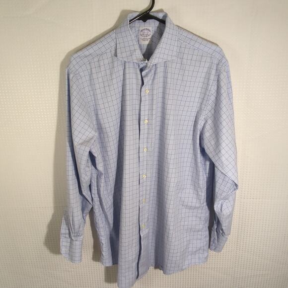 Brooks Brothers Other - Brooks Brothers 16.5 33 Slim Fit Shirt Mens Blue Check Egyptian Cotton USA Italy